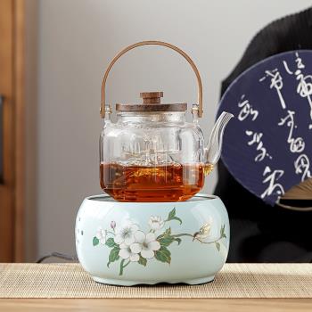 電陶爐煮茶器玻璃煮茶壺燒水壺茶具套裝網紅家用全自動蒸汽煮茶爐