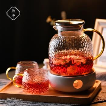 涵香水果茶壺套裝花茶壺蠟燭加熱花茶杯英式下午茶玻璃茶具果茶壺