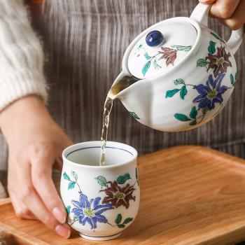 日本進口高檔茶具九谷燒陶瓷茶壺一壺兩杯功夫急須日式茶杯套裝