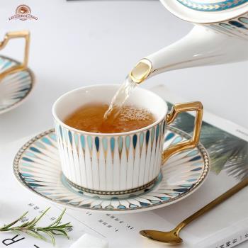 Leggerolusso歐式輕奢風高檔骨瓷下午茶杯咖啡杯茶壺茶具禮盒套裝