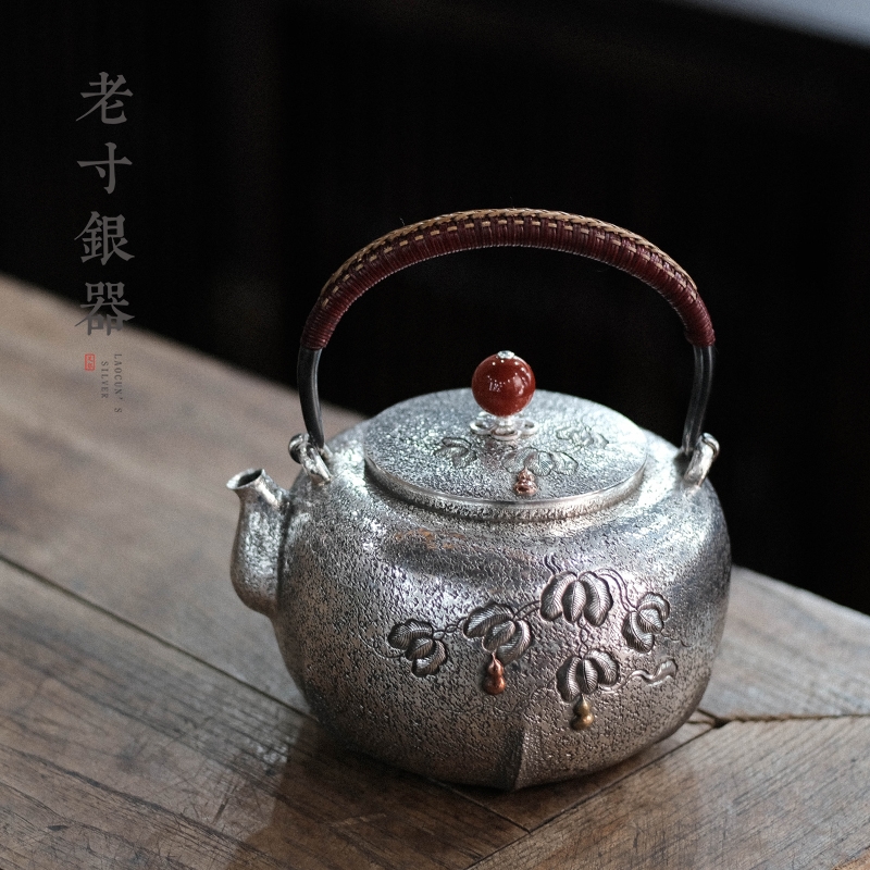 銀壺純銀999泡茶壺純銀煮茶壺單壺手工一張打功夫茶銀壺茶具套裝