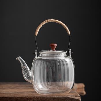 舊望格煮茶壺電陶爐加熱玻璃燒水壺家用提梁壺功夫茶具花茶壺單壺