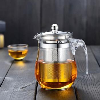 茶壺玻璃防爆花茶壺不銹鋼茶杯泡茶壺過濾單壺茶具玻璃壺套裝家用