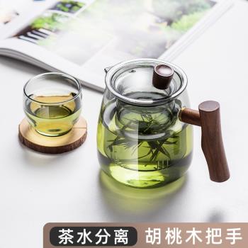 玻璃茶壺泡茶家用耐高溫茶水分離單壺沏茶功夫茶具套裝燒水煮茶壺