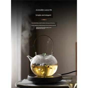 冬天圍爐煮茶壺高端大容量玻璃壺耐高溫電陶爐燒水壺泡茶專用大號