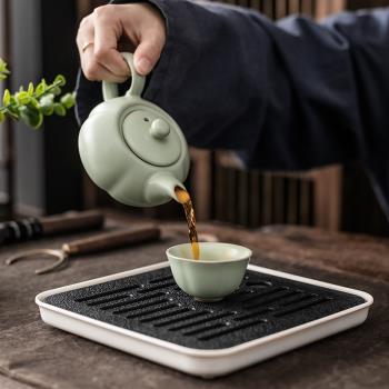 日本FS陶瓷小型功夫茶具簡約家用泡茶壺茶杯整套裝一壺四杯簡易
