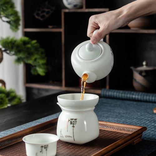 日本FS家用青瓷茶具套組日式時尚功夫茶具茶壺蓋碗品茗杯茶海茶