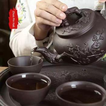 日本FS紫砂壺加大容量紫砂茶壺家用工夫茶具套組宜興紫砂朱泥茶