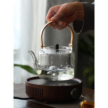 玻璃煮茶壺可明火電陶爐專用圍爐提梁燒水壺耐高溫養生壺茶器具