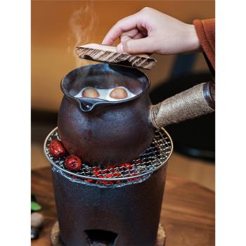 景德鎮烤奶茶陶罐圍爐煮茶罐罐茶壺大容量家用電陶爐明火烤茶罐