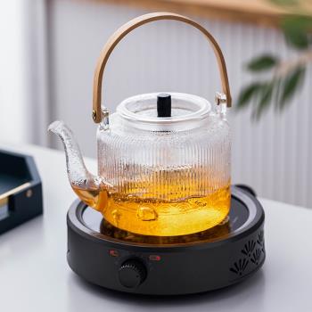 小型電陶爐煮茶器家用玻璃泡茶壺辦公室專用蒸茶茶具煮茶壺煮茶爐
