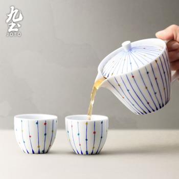 日式泡茶壺茶杯手工陶瓷一壺兩杯過濾花茶功夫茶具套裝組創意家用