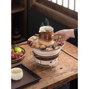 陶瓷可干燒圍爐煮茶罐罐茶壺煮茶器家用室外炭火爐烤奶茶套裝茶具