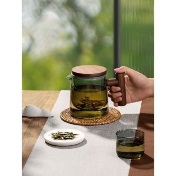 玻璃茶壺泡茶家用耐高溫單壺茶水分離小茶壺茶具套裝大容量飄逸杯