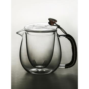 家用透明玻璃茶壺帶過濾內膽花茶壺耐熱泡茶壺加厚煮茶壺功夫茶具