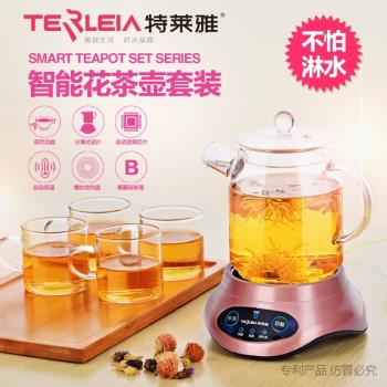 特萊雅養生壺加厚玻璃多功能迷你養生壺電熱燒水黑茶壺藥一體營養