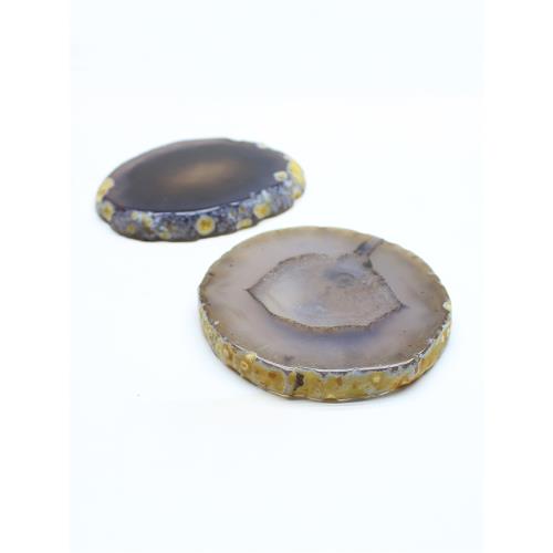 易晶緣天然瑪瑙原石擺件水晶石頭片狀加厚茶壺杯子底座底托墊片|擺飾