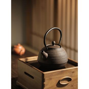 日本龍顏堂南部鐵壺純手工鑄鐵壺電陶爐煮茶器燒水泡茶專用泡茶壺