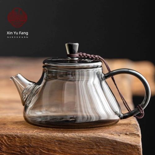 日式耐高溫玻璃小茶壺花茶泡茶壺帶濾網家用一人喝功夫茶迷你單壺