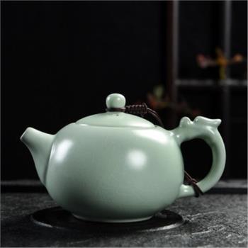 汝窯茶壺開片大號汝瓷可養小單壺冰裂哥窯西施壺陶瓷功夫茶具家用