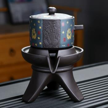 紫砂功夫茶具泡茶器家用中式百福懶人茶壺防燙旋轉出水公道杯復古