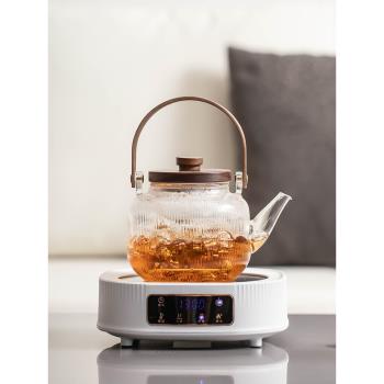 玻璃蒸煮茶壺電陶爐加熱燒水水壺家用小型圍爐煮茶壺煮茶器煮茶爐