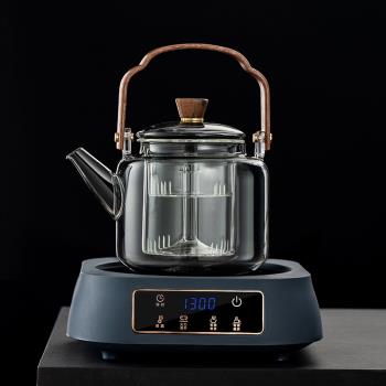世器 玻璃煮茶壺圍爐蒸茶壺家用噴淋式煮茶器電陶爐1300W煮茶套裝