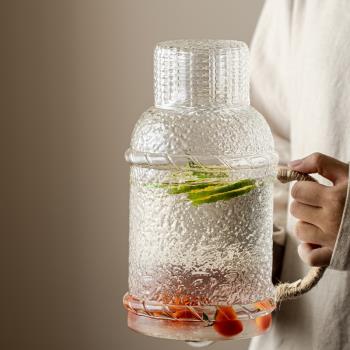 日式冷水壺耐高溫玻璃大容量涼白開水瓶老式涼水壺扎壺家用泡茶壺