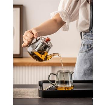 茶壺泡茶玻璃茶具套裝家用功夫茶具過濾不銹鋼泡花茶壺茶杯泡茶壺