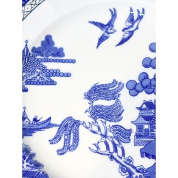 奢華出口全球骨瓷咖啡杯碟中古英式下午茶紅茶杯18世紀傳奇藍柳紋
