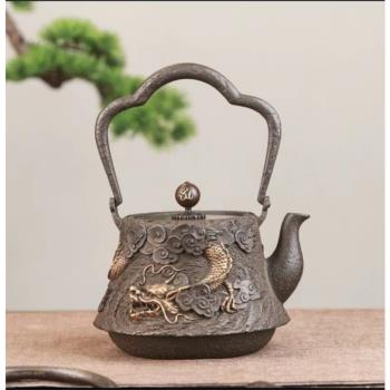 鐵壺日本原裝進口純手工制作無涂層砂鐵壺煮水煮茶鐵壺套裝