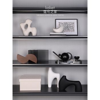 Koket蔻可 現代簡約輕奢高檔藝術高級感擺件客廳書房書架書柜飾品