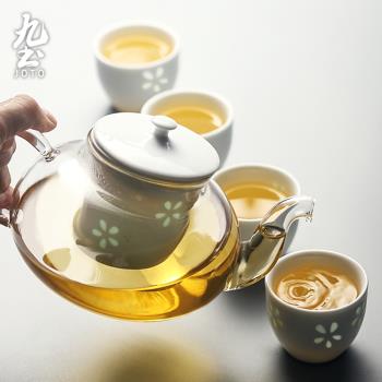 玻璃泡茶壺套裝家用玲瓏杯花茶壺煮功夫茶壺電爐復古耐熱玻璃茶壺