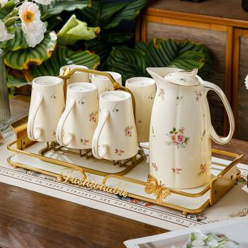 歐式下午茶具水具套裝家用輕奢高顏值客廳陶瓷水果茶壺花茶杯禮物