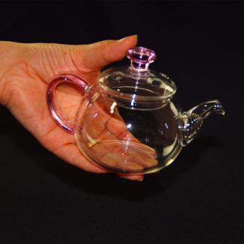家用小茶壺 加厚玻璃花茶壺 迷你功夫茶具套裝過濾泡茶器透明小號