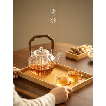 玻璃煮茶壺單壺耐高溫電陶爐專用煮茶器家用泡茶壺提梁燒水壺茶具