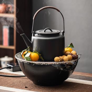 琨德圍爐煮茶家用室內烤茶電陶爐一套黑白茶煮茶器陶瓷燒水壺套裝