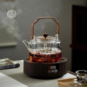 天久璃匠蒸煮玻璃茶壺高階煮茶器家用耐高溫大號提樑壺電陶爐套裝