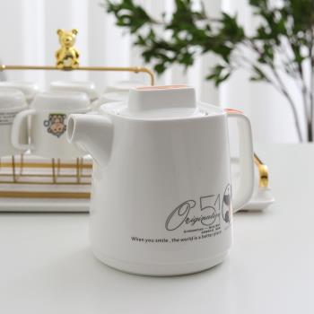 客廳水套套裝杯具陶瓷茶具茶壺可裝開水家用帶托盤歐式簡約冷水壺