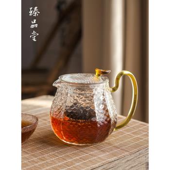錘紋壺玻璃茶壺泡茶壺家用煮茶耐高溫過濾花茶壺單壺功夫茶具套裝
