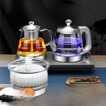 110V220V全自動上水電熱水壺燒水電磁茶爐茶藝玻璃壺泡茶具消毒鍋