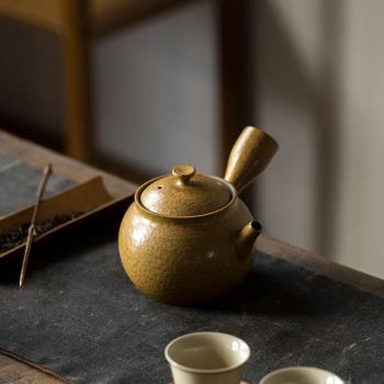 碌心 大容量復古側把壺日式窯變鐵釉茶壺家用單壺功夫茶具泡茶壺