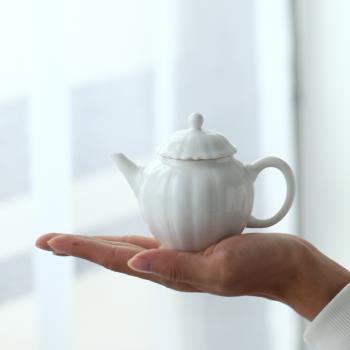 匯茶景德鎮白瓷茶壺家用泡茶器小號陶瓷功夫茶具茶杯單壺玉瓷