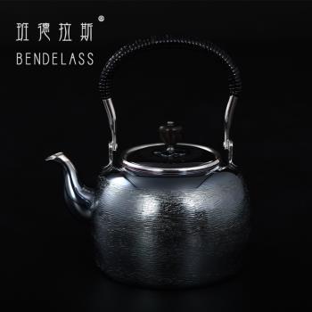 銀燒水壺銀川堂日本進口銀器中式家用純銀泡茶壺手工煮茶壺養生壺