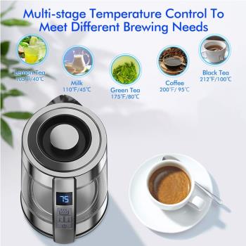 智能溫控玻璃電熱水壺家用保溫一體燒開壺大容量煮茶壺恒溫調奶器