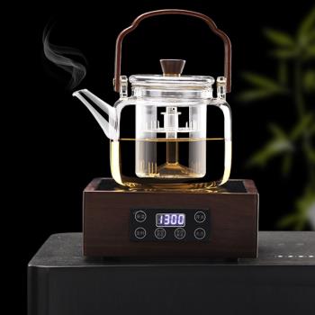 全自動電陶爐專用玻璃蒸煮茶壺套裝家用燒水蒸茶壺蒸汽黑茶煮茶器