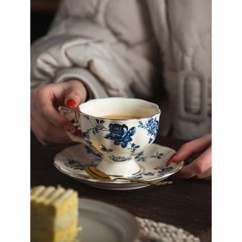 索廚 法式下午茶咖啡杯歐式杯碟套裝陶瓷茶杯青花瓷高檔精緻杯子