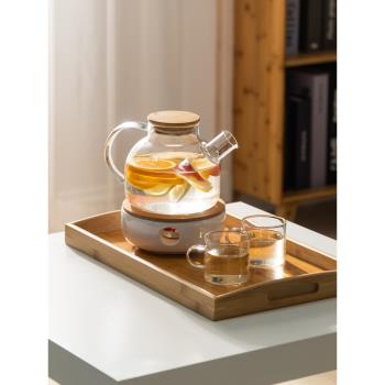 日式耐熱花茶壺花茶杯下午玻璃茶具功夫水果茶壺套裝蠟燭加熱保溫