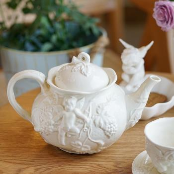 法式下午茶具復古浮雕陶瓷花茶杯子套裝咖啡杯碟歐式輕奢英式茶壺