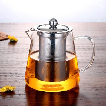 玻璃茶壺耐熱高溫泡沏茶水壺不銹鋼過濾透明花茶葉壺茶具家用冷熱